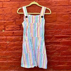 Ban.do x nooworks rainbow striped overalls dress